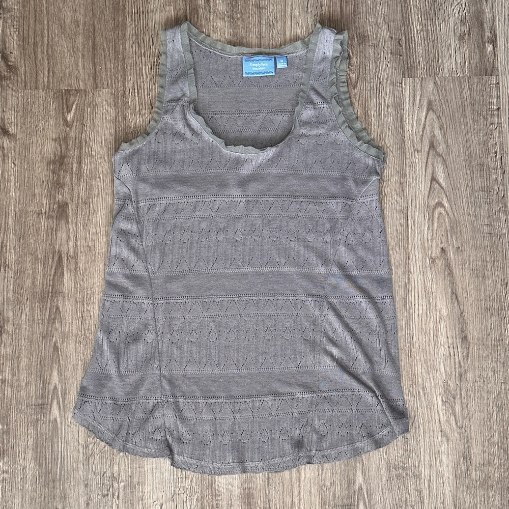 Vera Wang Medium gray mesh sweater